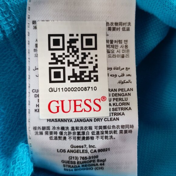 Guess full zip hoodie kangaroo pockets light blue women's youth size XL - Picture 8 of 11